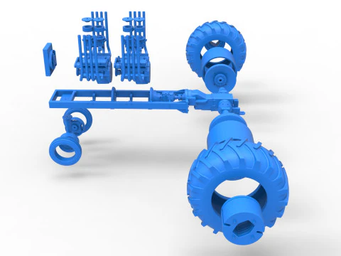 Vintage Small block Pulling tractor Base Version 3 Scale 1 to 25 3D Print Model