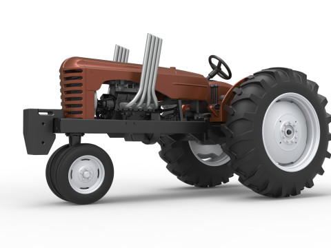 Vintage Small block Pulling tractor Version 4 Scale 1 to 25 3D Print Model