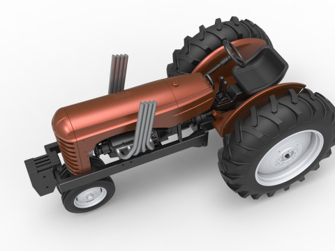 Vintage Small block Pulling tractor Version 4 Scale 1 to 25 3D Print Model