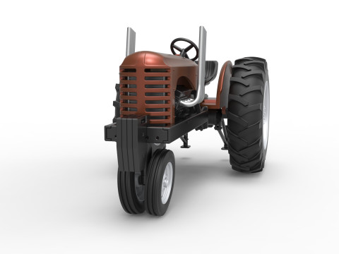 Vintage Small block Pulling tractor Version 4 Scale 1 to 25 3D Print Model