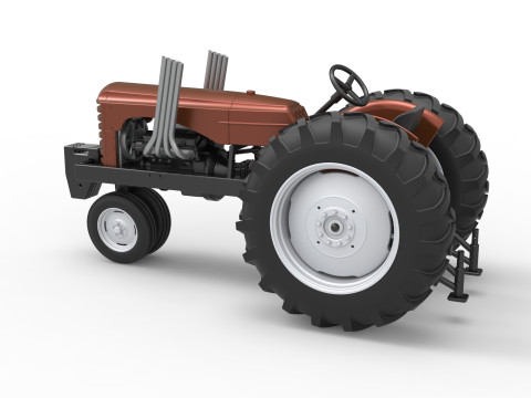 Vintage Small block Pulling tractor Version 4 Scale 1 to 25 3D Print Model