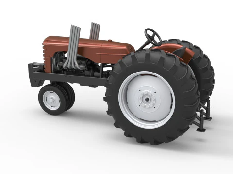 Vintage Small block Pulling tractor Version 4 Scale 1 to 25 3D Print Model