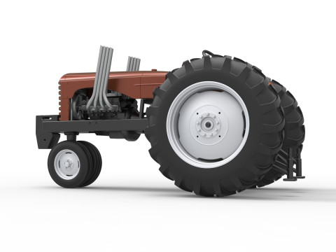 Vintage Small block Pulling tractor Version 4 Scale 1 to 25 3D Print Model