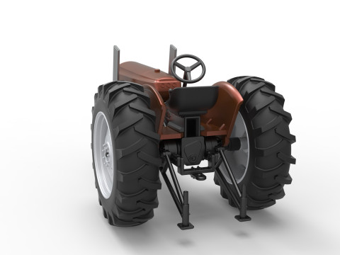 Vintage Small block Pulling tractor Version 4 Scale 1 to 25 3D Print Model
