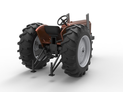 Vintage Small block Pulling tractor Version 4 Scale 1 to 25 3D Print Model