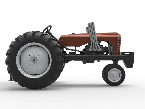 Vintage Small block Pulling tractor Version 4 Scale 1 to 25 3D Print Model