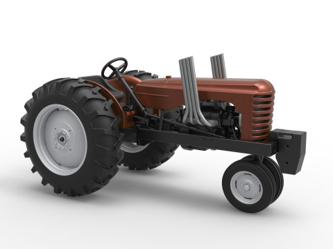 Vintage Small block Pulling tractor Version 4 Scale 1 to 25 3D Print Model