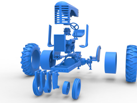 Vintage Small block Pulling tractor Version 4 Scale 1 to 25 3D Print Model
