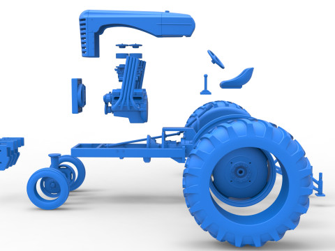 Vintage Small block Pulling tractor Version 4 Scale 1 to 25 3D Print Model