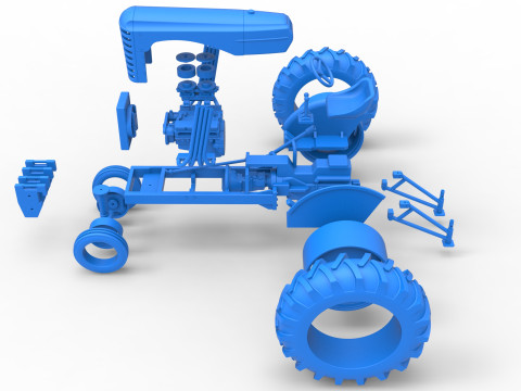 Vintage Small block Pulling tractor Version 4 Scale 1 to 25 3D Print Model