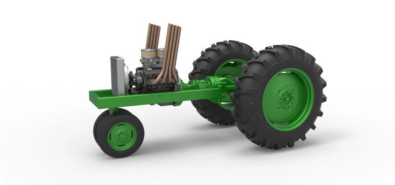 Vintage Small block Pulling tractor Base Version 4 Scale 1 to 25 3D Print Model .c4d .max .obj .3ds .fbx .stl .blend 