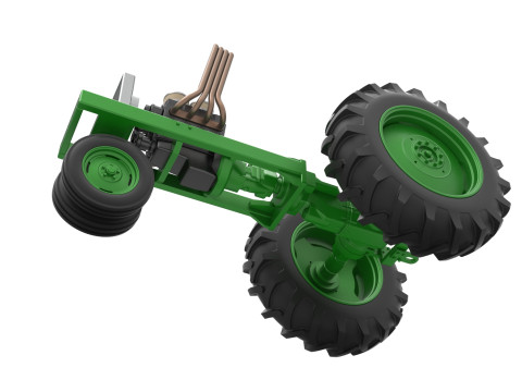 Vintage Small block Pulling tractor Base Version 4 Scale 1 to 25 Model do druku 3D