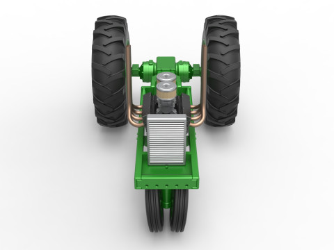 Vintage Small block Pulling tractor Base Version 4 Scale 1 to 25 Model do druku 3D