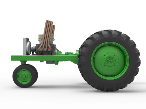 Vintage Small block Pulling tractor Base Version 4 Scale 1 to 25 3D Print Model