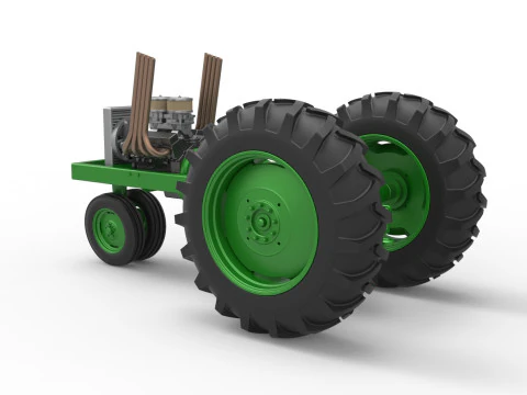 Vintage Small block Pulling tractor Base Version 4 Scale 1 to 25 3D Print Model