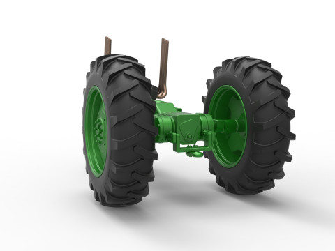 Vintage Small block Pulling tractor Base Version 4 Scale 1 to 25 Model do druku 3D