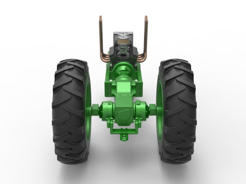 Vintage Small block Pulling tractor Base Version 4 Scale 1 to 25 Model do druku 3D