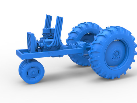 Vintage Small block Pulling tractor Base Version 4 Scale 1 to 25 Model do druku 3D
