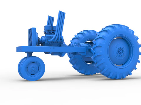 Vintage Small block Pulling tractor Base Version 4 Scale 1 to 25 3D Print Model