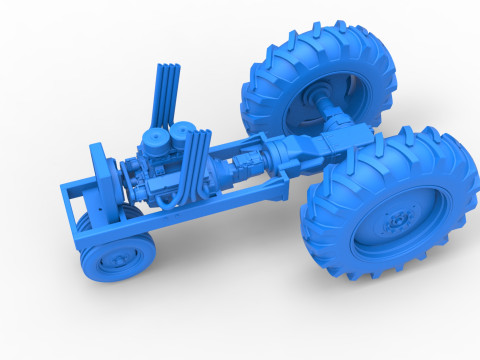 Vintage Small block Pulling tractor Base Version 4 Scale 1 to 25 Model do druku 3D