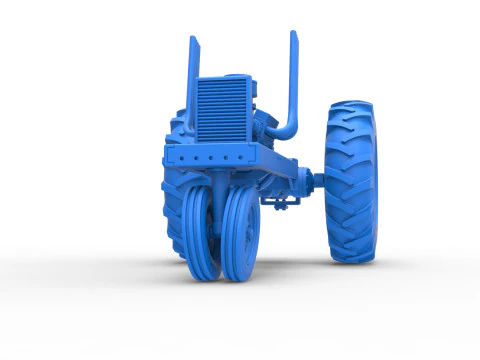 Vintage Small block Pulling tractor Base Version 4 Scale 1 to 25 3D Print Model