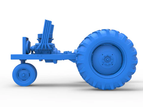 Vintage Small block Pulling tractor Base Version 4 Scale 1 to 25 3D Print Model