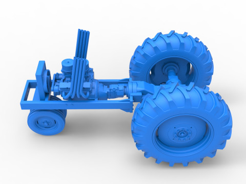 Vintage Small block Pulling tractor Base Version 4 Scale 1 to 25 Model do druku 3D