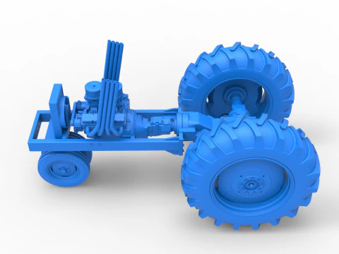 Vintage Small block Pulling tractor Base Version 4 Scale 1 to 25 3D Print Model