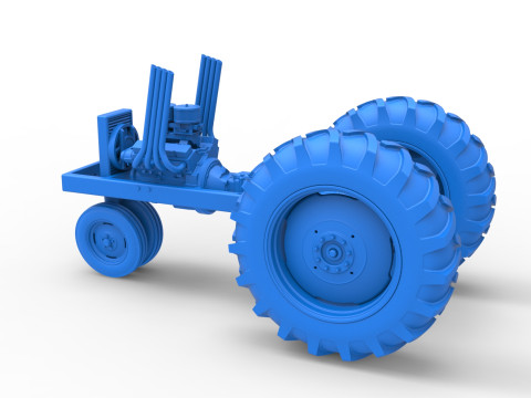 Vintage Small block Pulling tractor Base Version 4 Scale 1 to 25 Model do druku 3D