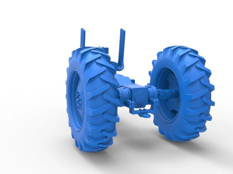 Vintage Small block Pulling tractor Base Version 4 Scale 1 to 25 3D Print Model