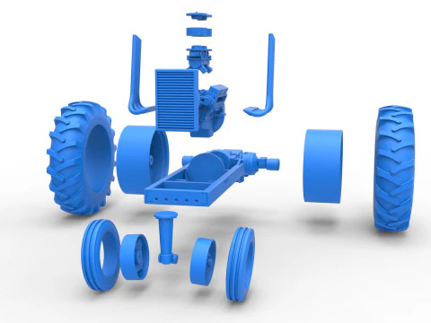 Vintage Small block Pulling tractor Base Version 4 Scale 1 to 25 3D Print Model