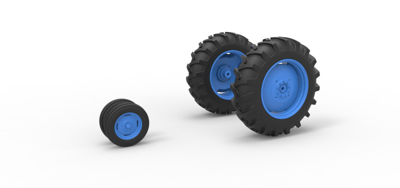 Wheel Set of Vintage Small block Pulling tractor Version 3 Scale 1 to 25 Modelo de Impressão 3D .c4d .max .obj .3ds .fbx .stl .blend 