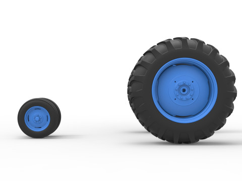 Wheel Set of Vintage Small block Pulling tractor Version 3 Scale 1 to 25 Modelo de Impressão 3D