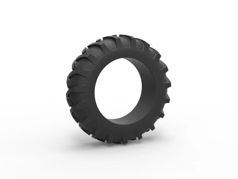 Шина трактора Vintage Pulling Версия 3 Масштаб от 1 до 25 3D Принт Модель