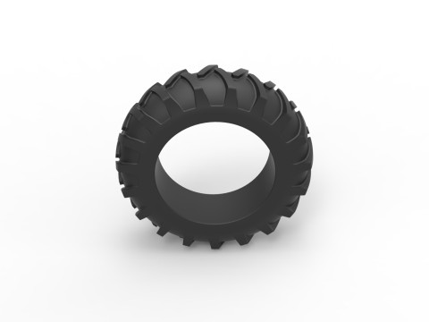Tire of Vintage Pulling tractor Version 3 Scale 1 to 25 Modelo de impresión 3D