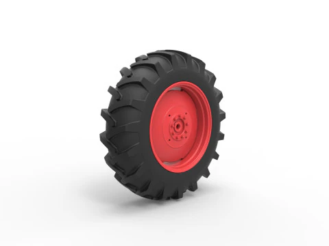 Rear wheel of Vintage Pulling tractor Version 2 Scale 1 to 25 3D Print Model