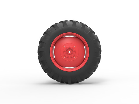 Rear wheel of Vintage Pulling tractor Version 2 Scale 1 to 25 Model do druku 3D