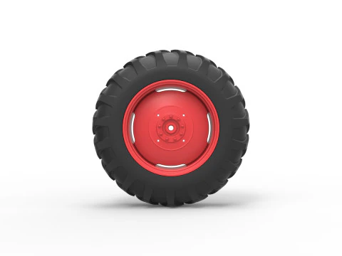 Rear wheel of Vintage Pulling tractor Version 2 Scale 1 to 25 3D Print Model