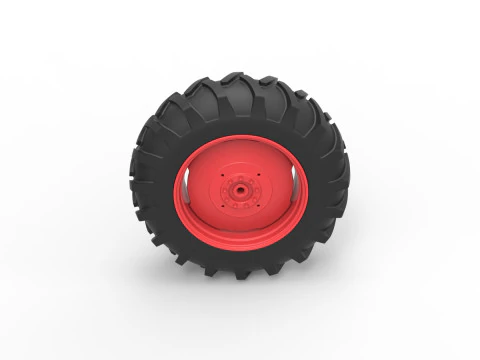 Rear wheel of Vintage Pulling tractor Version 2 Scale 1 to 25 3D Print Model