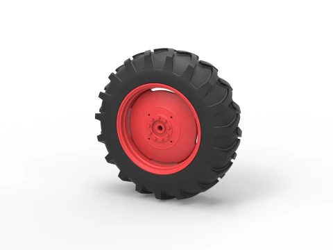 Rear wheel of Vintage Pulling tractor Version 2 Scale 1 to 25 3D Print Model