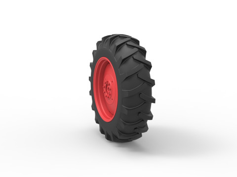 Rear wheel of Vintage Pulling tractor Version 2 Scale 1 to 25 Model do druku 3D