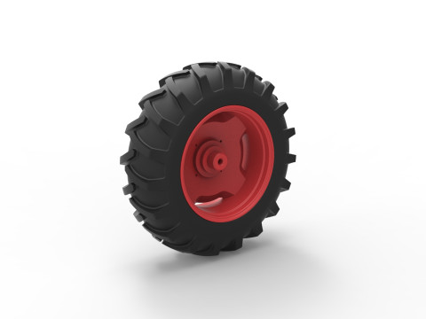 Rear wheel of Vintage Pulling tractor Version 2 Scale 1 to 25 Model do druku 3D