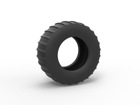 Tire of Vintage Pulling tractor Version 4 Scale 1 to 25 3D Print Model