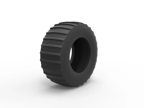 Tire of Vintage Pulling tractor Version 4 Scale 1 to 25 3D Print Model