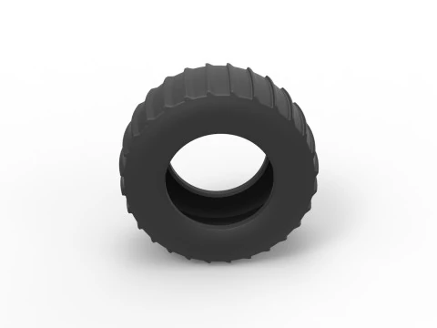 Tire of Vintage Pulling tractor Version 4 Scale 1 to 25 3D Print Model