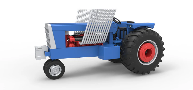 Vintage Pulling tractor Scale 1 to 25 3D Print Model .c4d .max .obj .3ds .fbx .stl .blend 