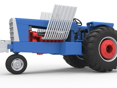 Vintage Pulling tractor Scale 1 to 25 Modèles 3D en vedette