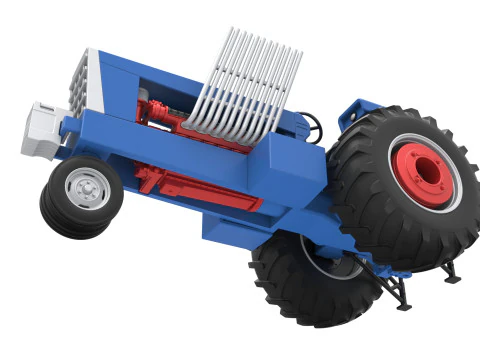 Vintage Pulling tractor Scale 1 to 25 3D Print Model