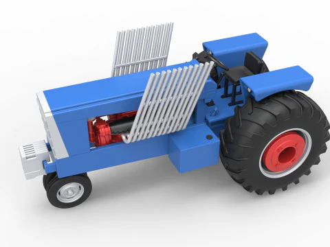 Vintage Pulling tractor Scale 1 to 25 3D Print Model
