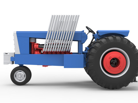 Vintage Pulling tractor Scale 1 to 25 Modèles 3D en vedette
